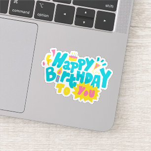 Feliz cumpleaños a tu pegatina