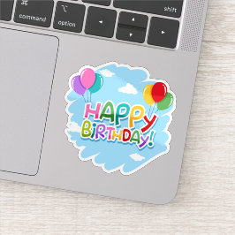 Feliz cumpleaños a tu pegatina de color