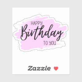Feliz cumpleaños a tu pegatina rosa