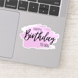 Feliz cumpleaños a tu pegatina rosa