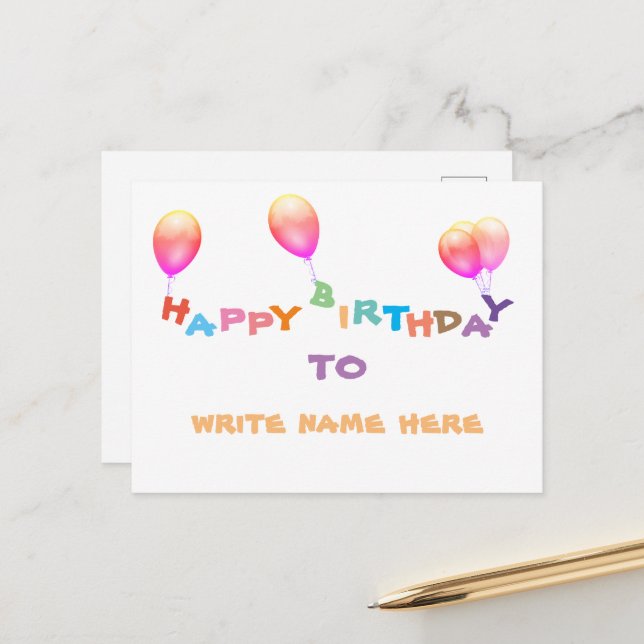 Feliz cumpleaños a tu ser querido tarjeta postal (Anverso/Reverso In Situ)