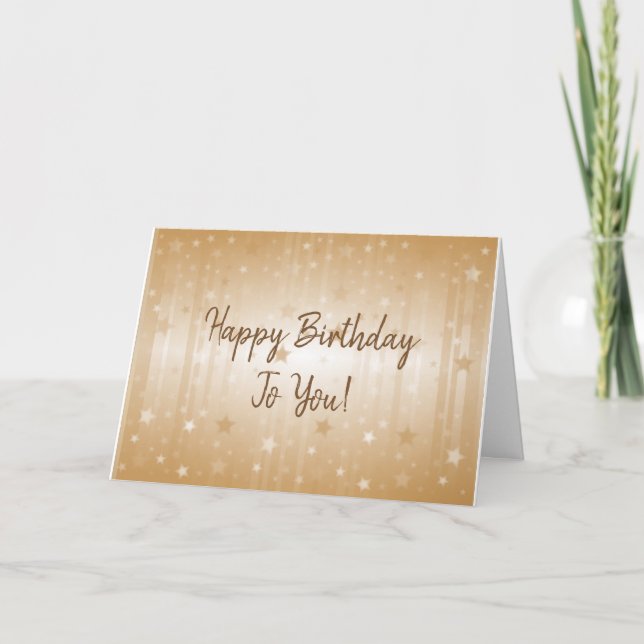 Feliz Cumpleaños A Tu Tarjeta De Oro Stars (Anverso)