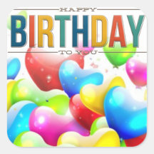 Feliz Cumpleaños A Tus Pegatinas De Globos