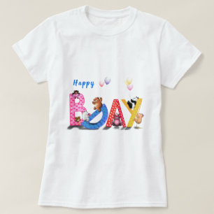 Feliz cumpleaños a un bebé de camiseta con Fiesta 
