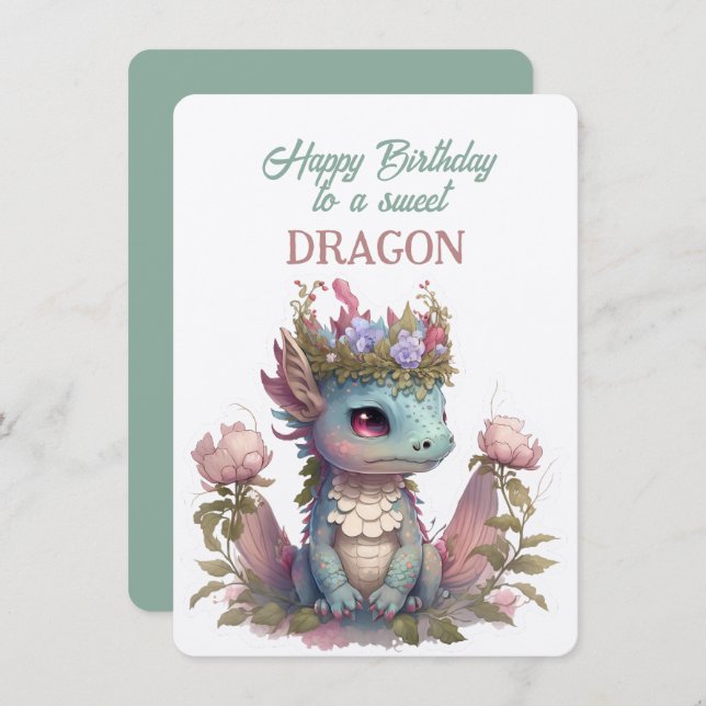 Feliz Cumpleaños A Un DRAGÓN Dulce (Anverso / Reverso)