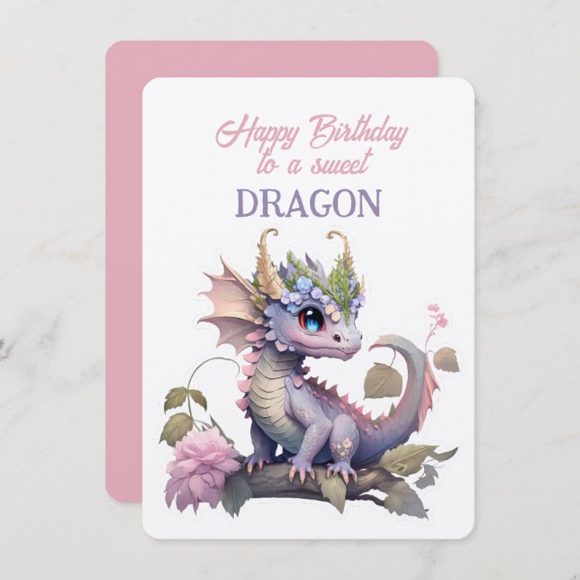 Feliz Cumpleaños A Un DRAGÓN Dulce (Anverso / Reverso)