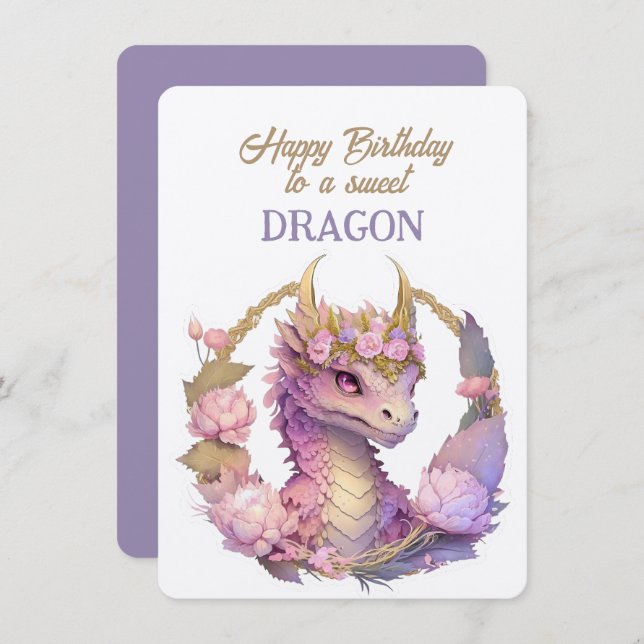 Feliz Cumpleaños A Un DRAGÓN Dulce (Anverso / Reverso)