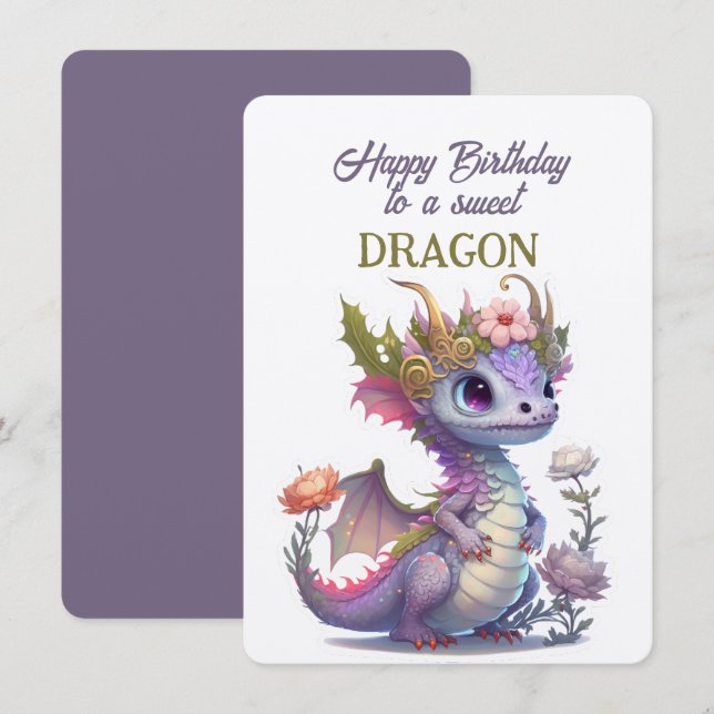 Feliz Cumpleaños A Un DRAGÓN Dulce (Anverso / Reverso)