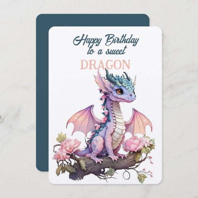 Feliz Cumpleaños A Un DRAGÓN Dulce (Anverso / Reverso)