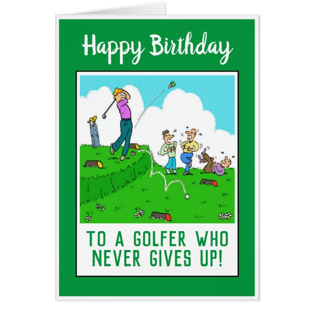 Feliz Cumpleaños a un Golfista Divertido (Frente)