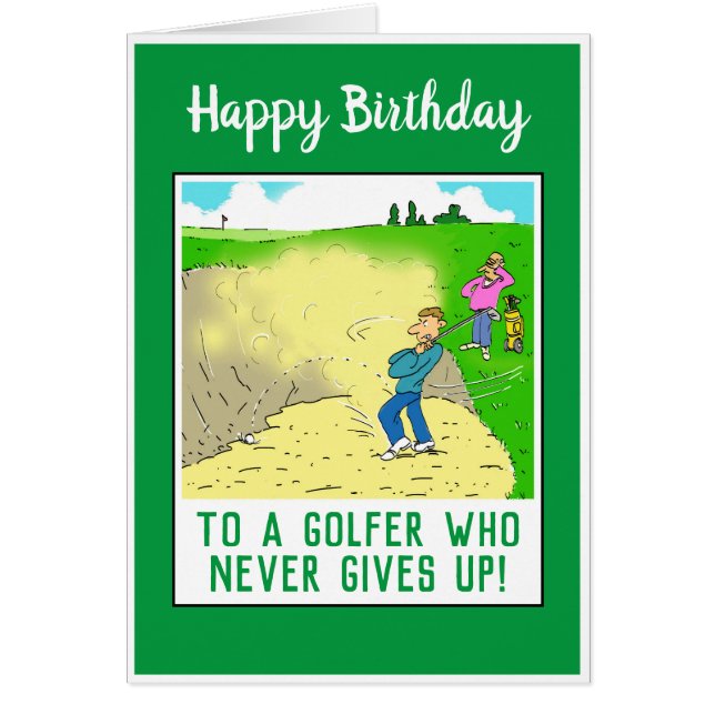 Feliz Cumpleaños a un Golfista Divertido (Frente)