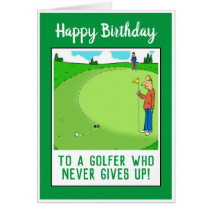 Feliz cumpleaños a un gracioso golfista