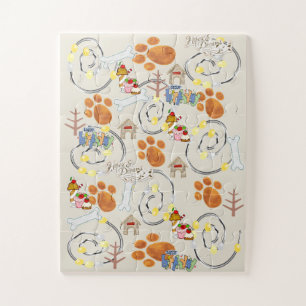 Feliz cumpleaños a un perroCupcake rompecabezas