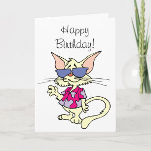 Feliz cumpleaños a una tarjeta de gato de Guay