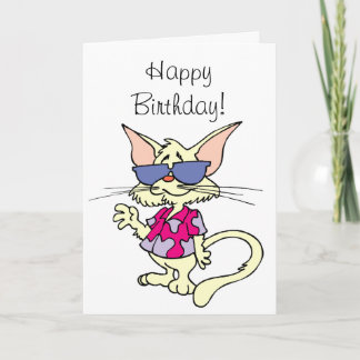 Feliz cumpleaños a una tarjeta de gato de Guay