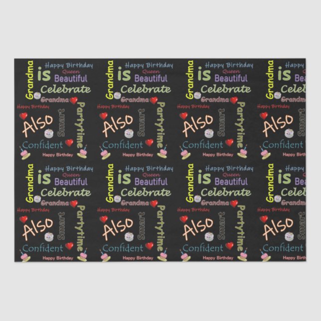 Feliz cumpleaños, abuela de papel de té (Anverso)