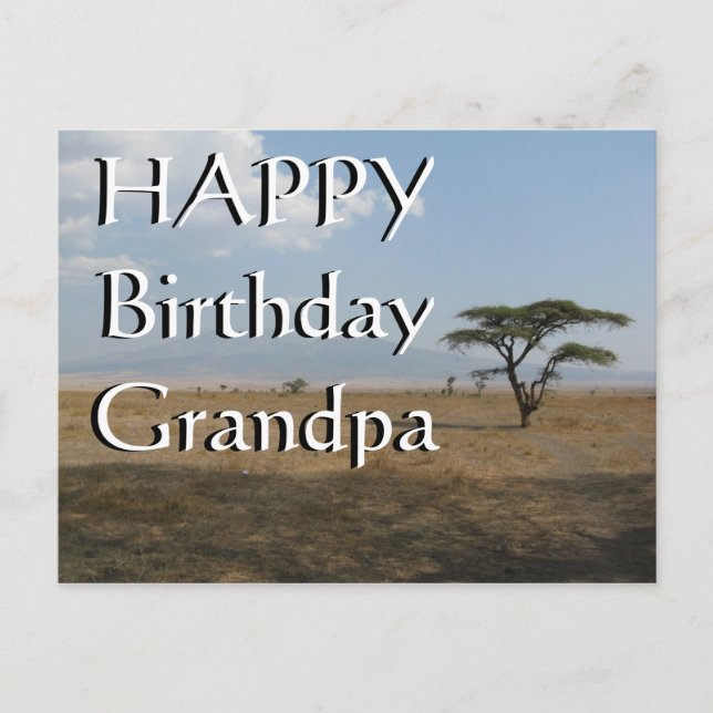 Feliz cumpleaños, abuelo Serengeti llanta postal (Anverso)