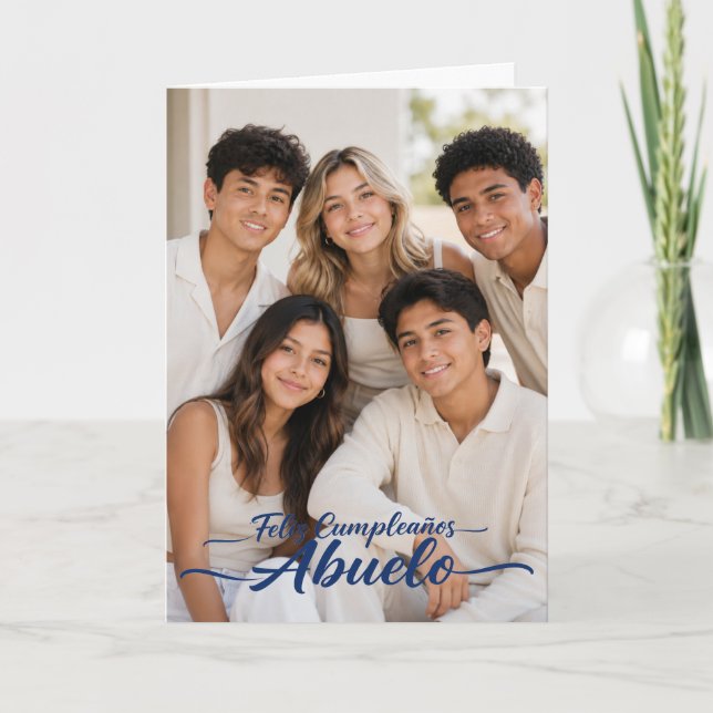 Feliz Cumpleaños Abuelo Tarjeta de Cumpleaños en E (Anverso)