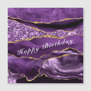 Feliz Cumpleaños - Ágata Púrpura Violeta Oro