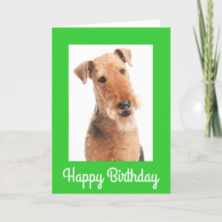 Feliz cumpleaños Airedale Terrier Dog Tarjeta de f