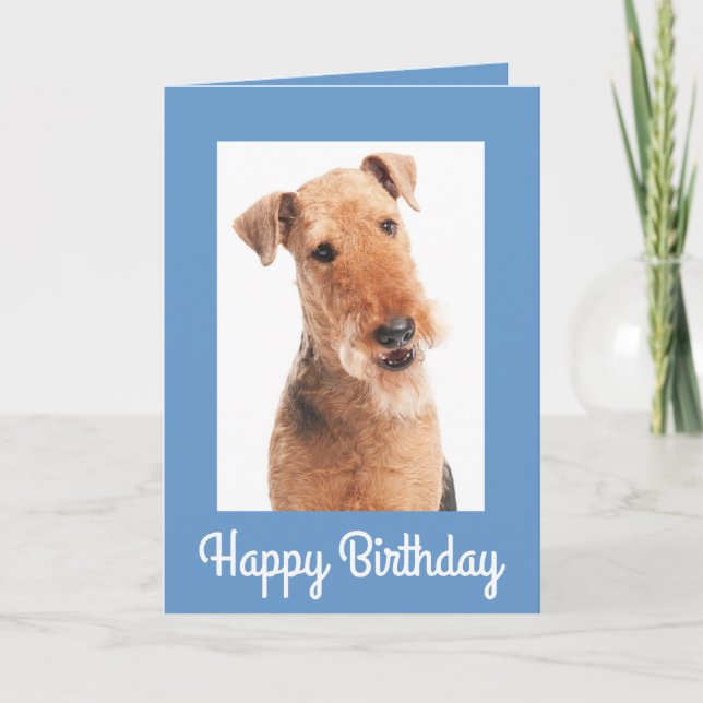 Feliz cumpleaños Airedale Terrier Dog Tarjeta de f (Anverso)