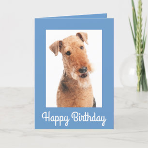 Feliz cumpleaños Airedale Terrier Dog Tarjeta de f