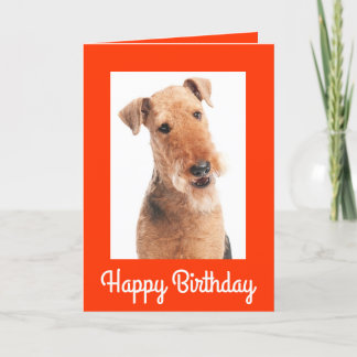 Feliz cumpleaños Airedale Terrier Dog tarjeta de s