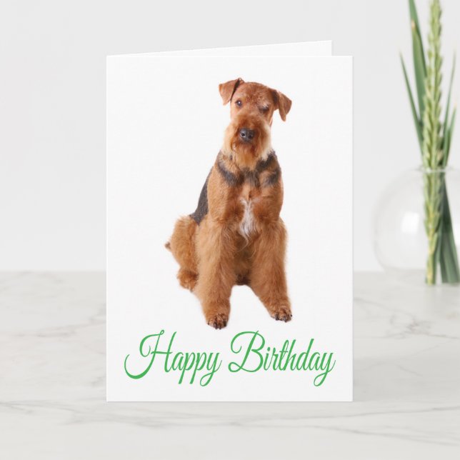 Feliz cumpleaños Airedale Terrier Dog tarjeta de s (Anverso)