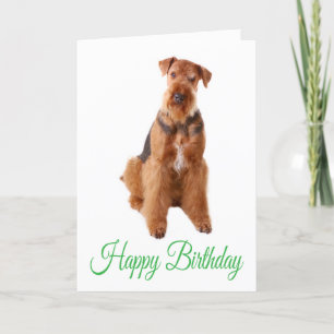Feliz cumpleaños Airedale Terrier Dog tarjeta de s
