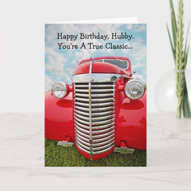 Feliz cumpleaños al marido tarjeta de auto verdade (Anverso)