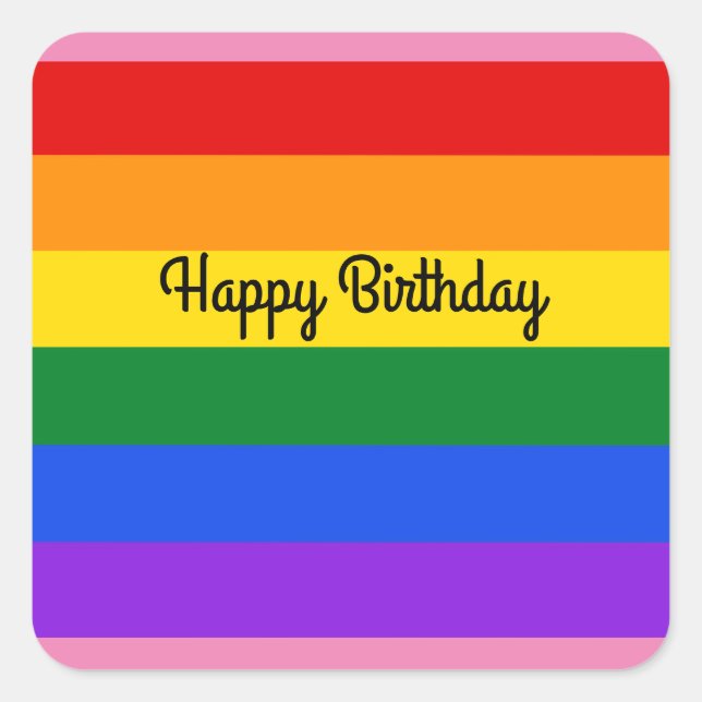 Feliz cumpleaños, arcoiris #1 Pegatinas (Anverso)