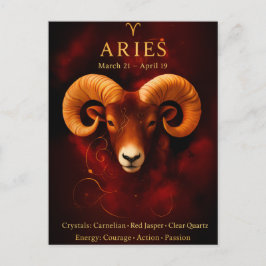 Feliz Cumpleaños Aries | Tarjeta Postal de Piedra 
