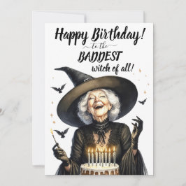 ¡Feliz cumpleaños BADDEST Witch! Tarjeta de Navida
