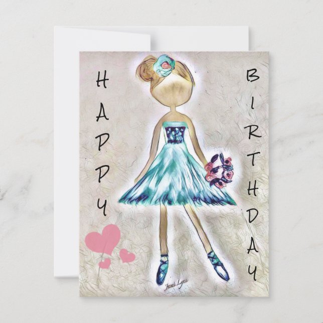Feliz cumpleaños, bailarina de tarjetas Cumpleaños (Anverso)