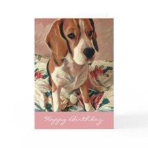 Feliz cumpleaños Beagle Dog Tarjeta de cumpleaños