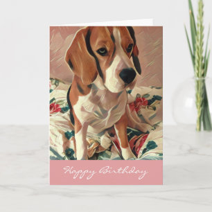 Feliz cumpleaños Beagle Dog Tarjeta de cumpleaños
