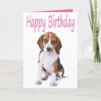 Feliz cumpleaños Beagle Puppy Dog, tarjeta de salu
