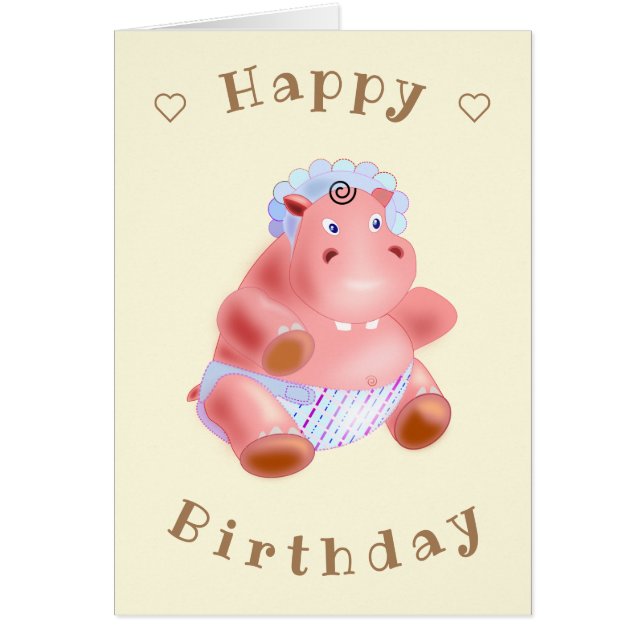 Feliz cumpleaños, bebé Hippo - Su texto (Frente)