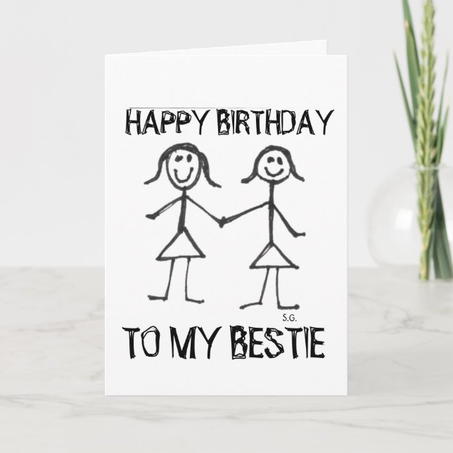 FELIZ CUMPLEAÑOS BESTIE BBBF GRANDES TARJETAS (Anverso)