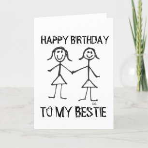 FELIZ CUMPLEAÑOS BESTIE BBBF GRANDES TARJETAS