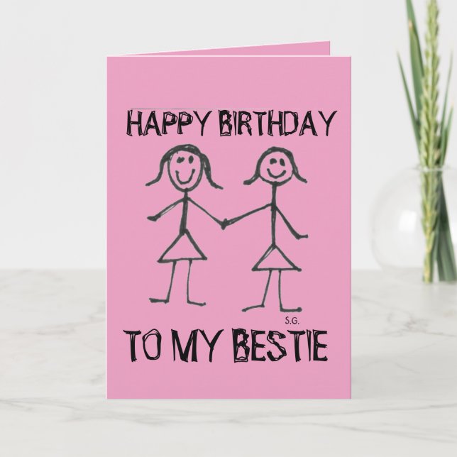 FELIZ CUMPLEAÑOS BESTIE BBBF GRANDES TARJETAS (Anverso)