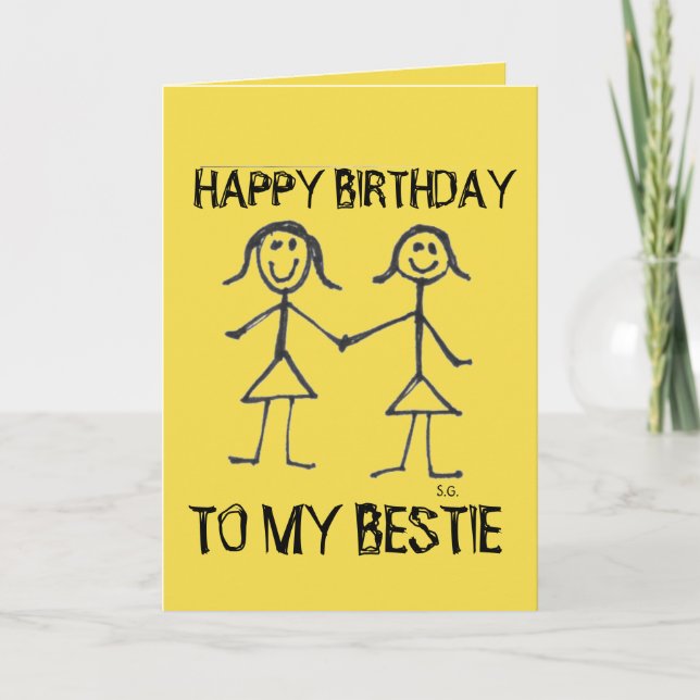 FELIZ CUMPLEAÑOS BESTIE BBBF GRANDES TARJETAS (Anverso)
