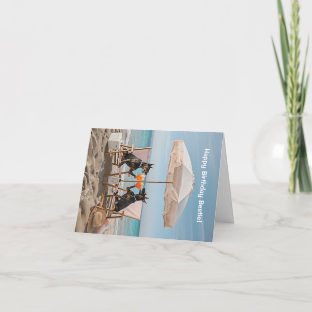 Feliz cumpleaños Bestie Dog inspiró tarjetas de cu (Anverso)