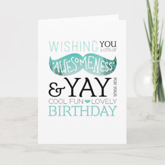 Feliz cumpleaños bigote tarjeta de tipografía dive