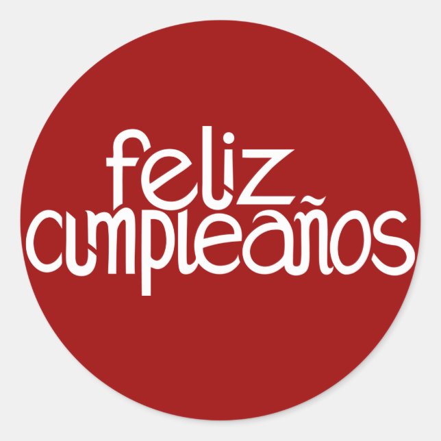 Feliz cumpleaños blanco Pegatina (Anverso)