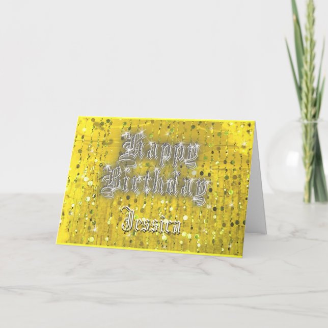Feliz cumpleaños Bling tarjeta de felicitación ama (Anverso)