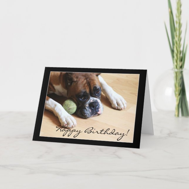 Feliz cumpleaños Boxer Dog Tarjeta de felicitación (Anverso)