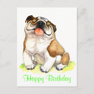 Feliz cumpleaños Bulldog Papicolau, tarjeta postal