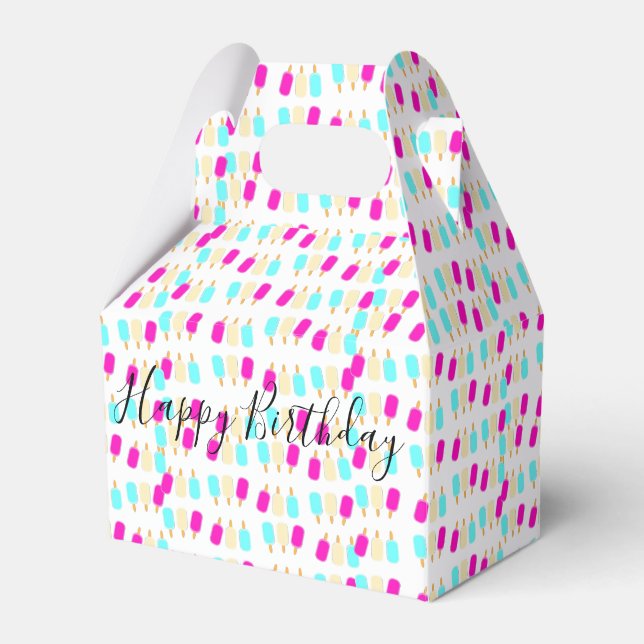 Feliz Cumpleaños Caja De Favor De Gable Helado Cre (Front Side)