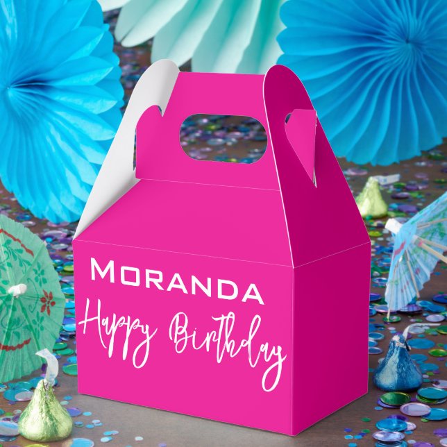 Feliz cumpleaños Caja de Favor Gable Pink (Fiesta)